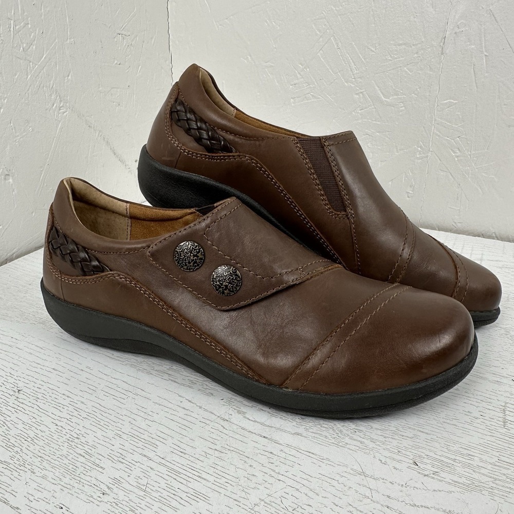 Aetrex Women's 9 - 9.5‎ EU 40 Karina Monk Strap Brown Leather Orthopedic Shoes